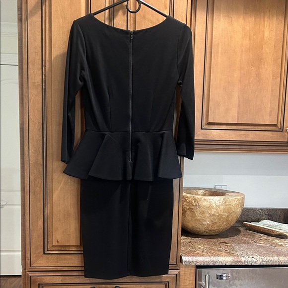 Alice + Olivia Black Long Sleeve Peplum Dress - Picture 4 of 4